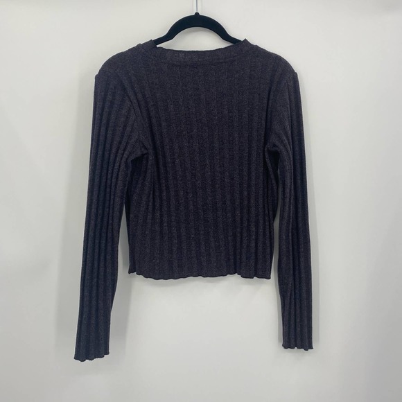 Zara Cropped Button Down Gray Sweater Size Large NWOT - Picture 2 of 4